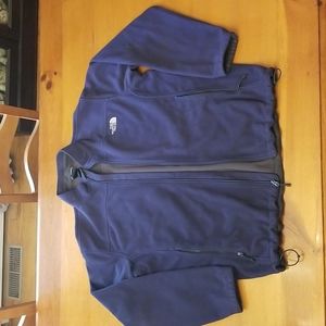 North Face Fleece coat, blue, gray interior. Size XL